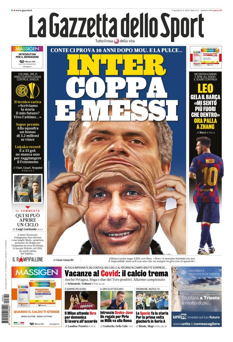 Portada del 'La Gazzetta dello Sport' sobre la situación de Messi / Redes