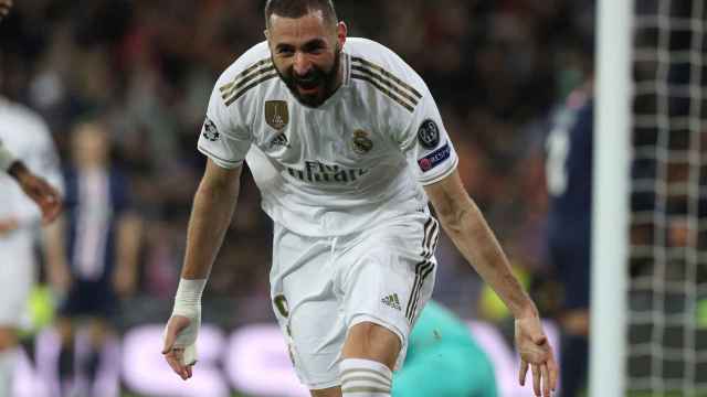 Benzema celebra su gol contra el PSG / EFE