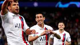 Di María celebra con locura sus goles al Real Madrid / EFE