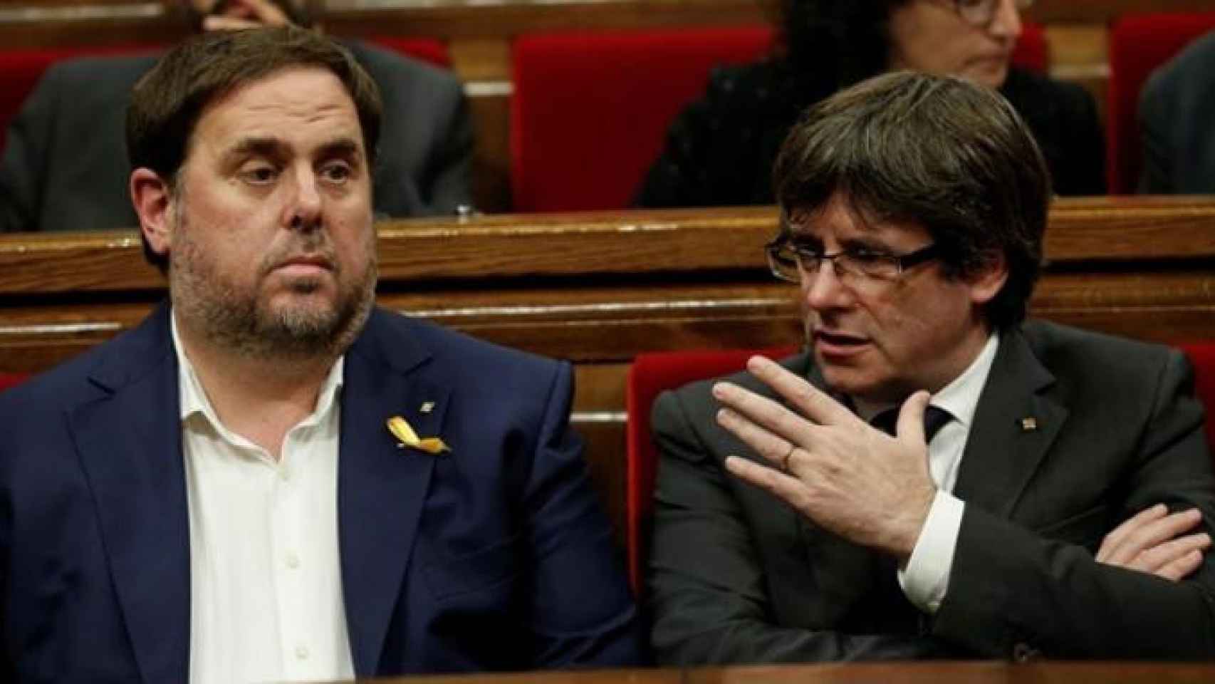 Los líderes del 'procés' acusados de rebelión Oriol Junqueras y Carles Puigdemont, en una imagen de archivo / EUROPA PRESS
