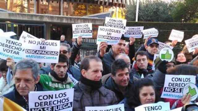 Imagen de archivo, manifestación voto discapacidad febrero 2017 / EUROPA PRESS