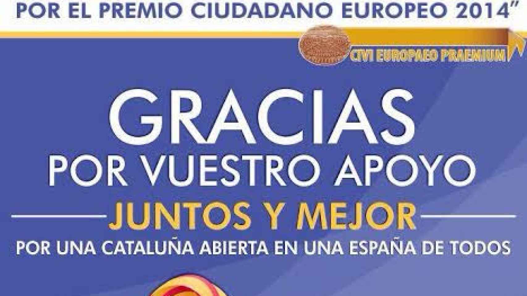Mensaje de agradecimiento de SCC insertado en los principales diarios españoles