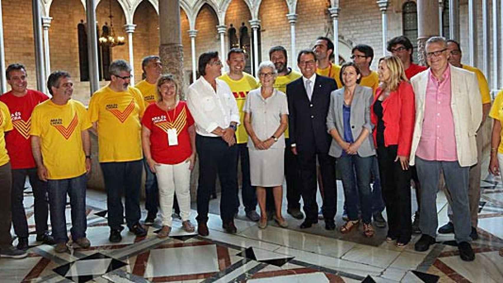 El presidente de la Generalidad, Artur Mas, recibe a una representación de la ANC y Òmnium Cultural, como organizadores de la manifestación independentista de la Diada