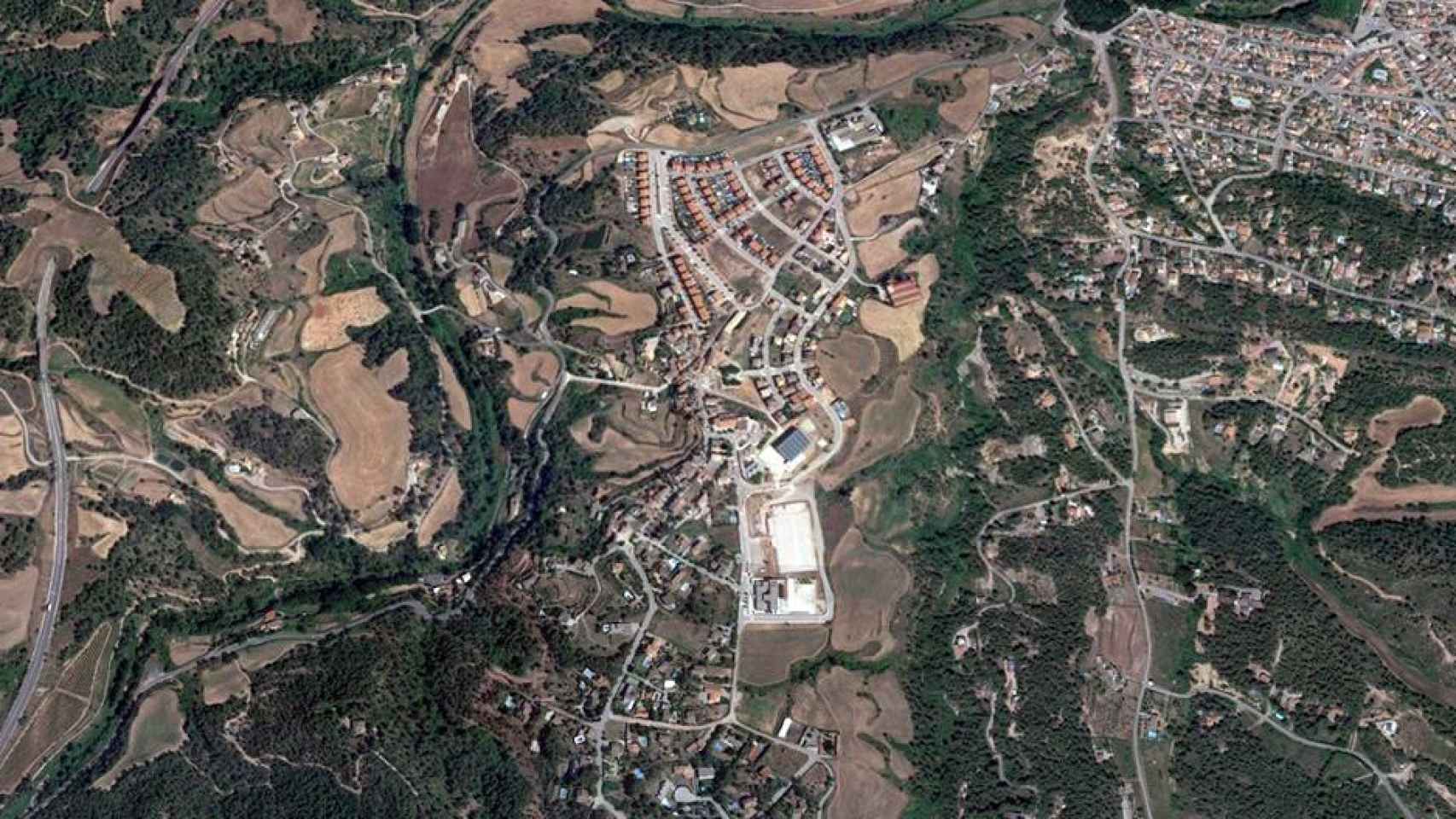 Vista aérea de Sant Salvador de Guardiola / GOOGLE EARTH