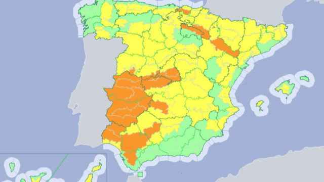 Una imagen de un mapa de avisos meteorológicos de España / AEMET