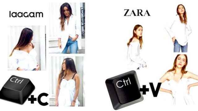 Tres de los productos de Laagam (i) y las referencias de Zara que se parecen en diseño / FOTOMONTAJE DE CG
