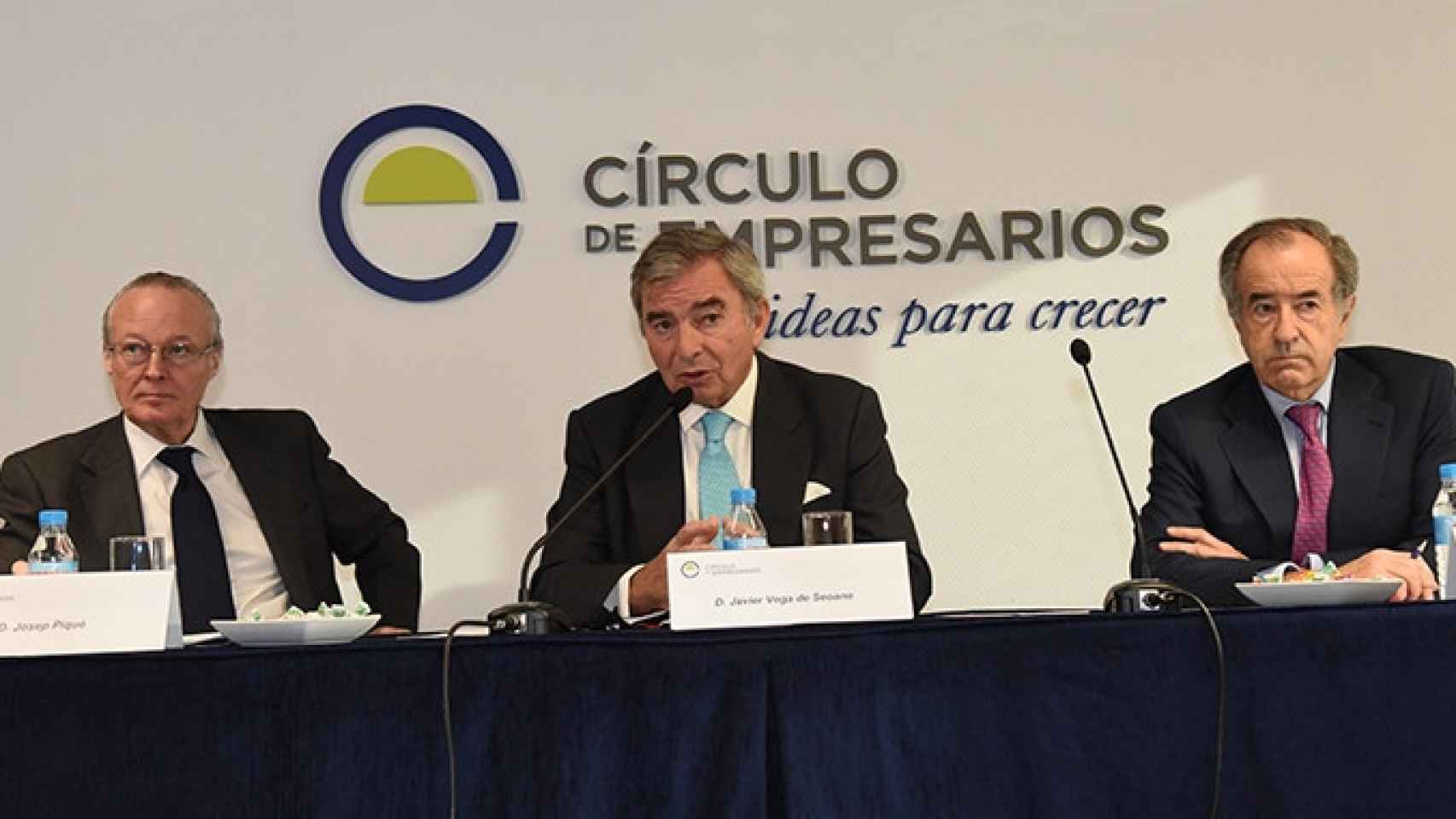 Josep Piqué, Javier Vega de Seoane y Jesús Sainz (de izquierda a derecha), máximos representantes del Círculo de Empresarios / CG