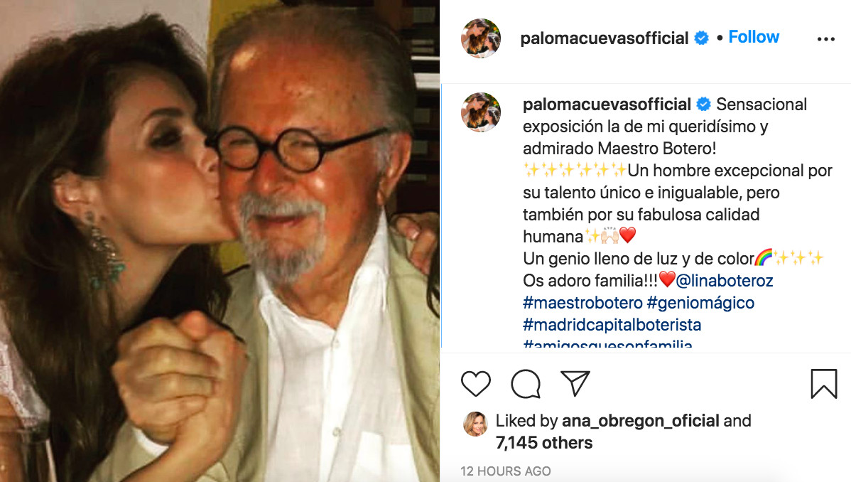 Paloma Cuevas no se pierde la exposición de su gran amigo Botero / INSTAGRAM