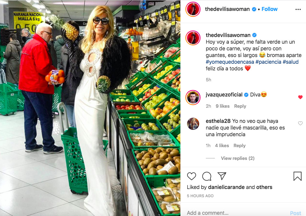 Bibiana Fernández se pasea por el supermercado con sus mejores galas / INSTAGRAM