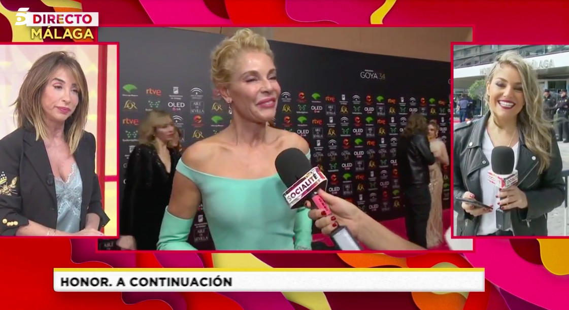 María Patiño se ríe del vestido de Belén Rueda en la gala de los Goya / MEDIASET