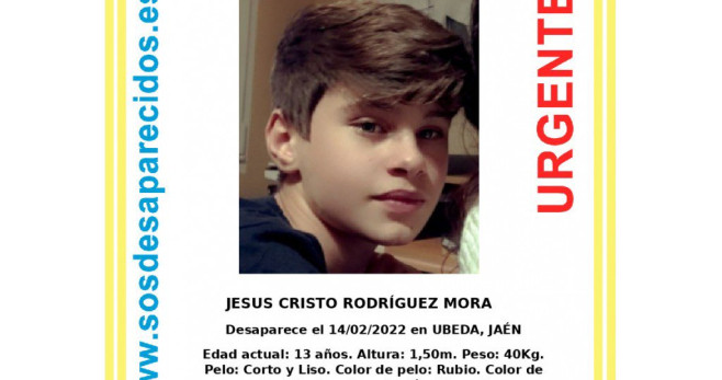 Jesús Cristo Rodriguez Mora, un niño de 13 años desaparecido REDES