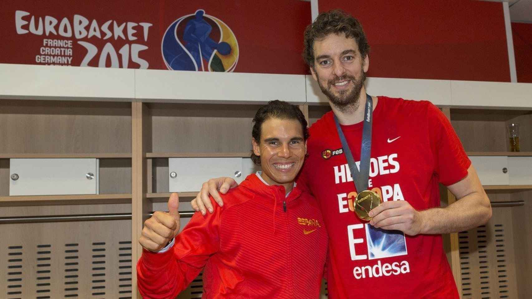 Pau Gasol y Rafa Nadal en 2015 /REDES