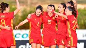 Una foto de las jugadoras de la selección española celebrando un gol / EFE