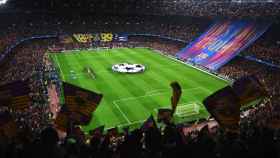 Una foto del Camp Nou antes de un partido de Champions League / Twitter