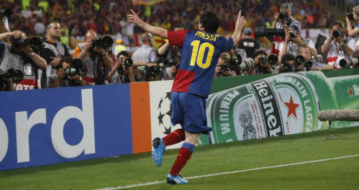 Leo Messi celebra su gol ante el Manchester United en la final de Champions League del 2009 / Twitter