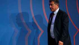 Laporta, presidente del Barça, en rueda de prensa / EFE