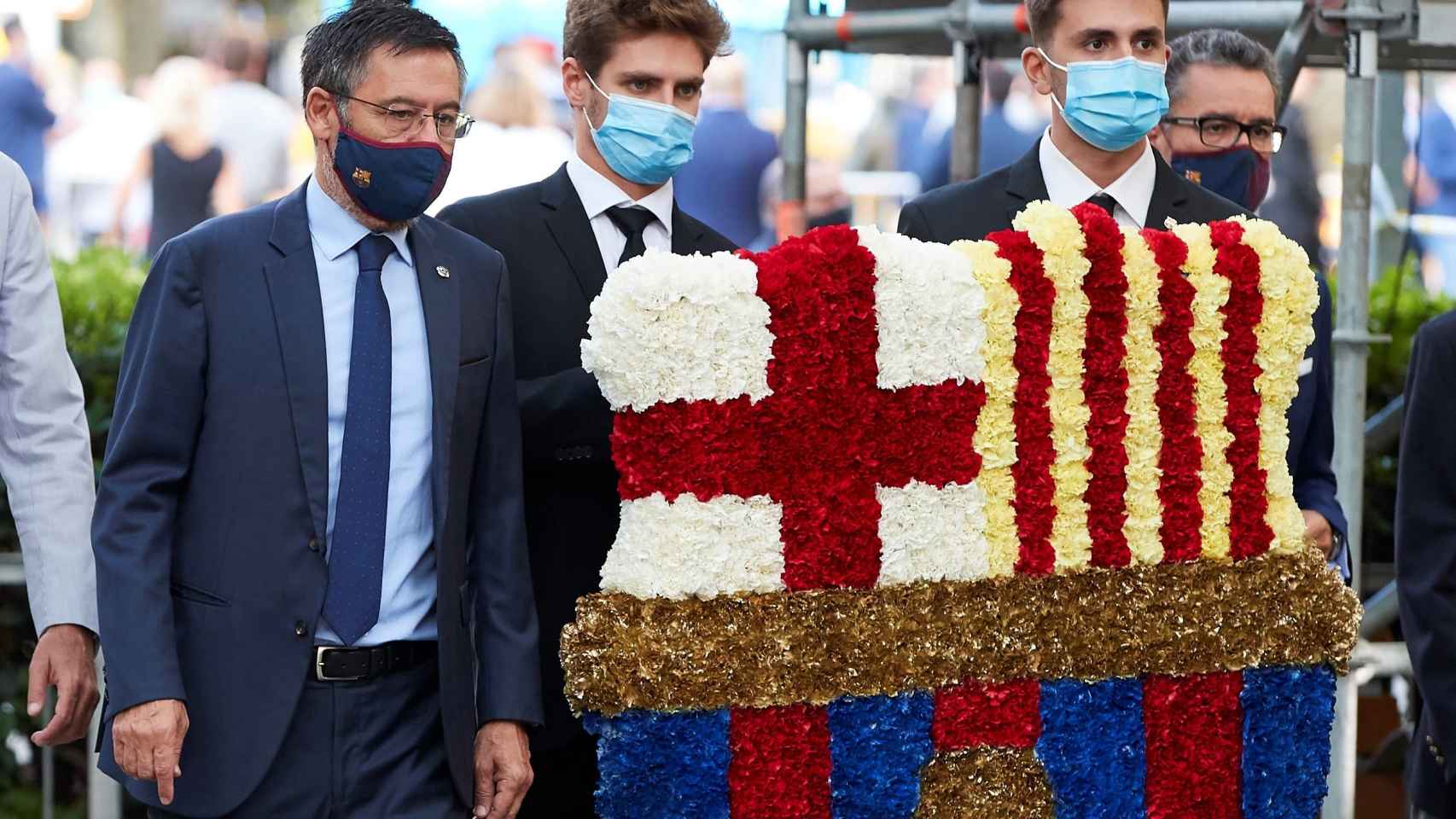 Josep Maria Bartomeu durante la ofrenda floral en la Diada de Cataluña /EFE
