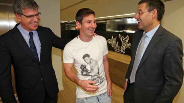 Mestre, Messi y Bartomeu en una imagen de archivo / EFE