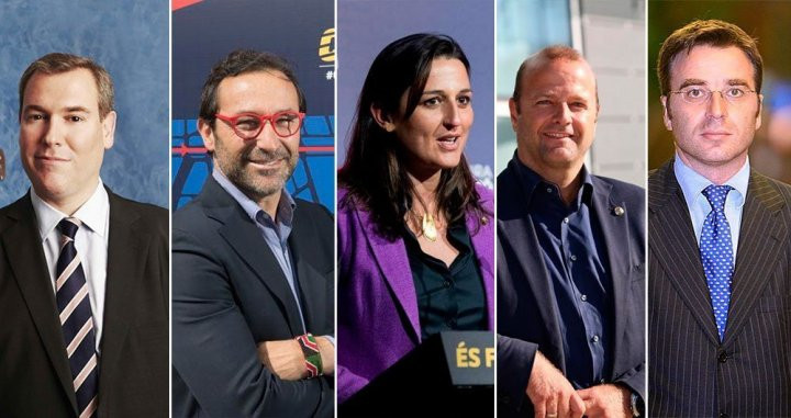 Emili Rousaud, Oriol Tomàs, Maria Teixidor, Xavier Vilajoana y Jordi Roche, los aspirantes a la presidencia del Barça / CM
