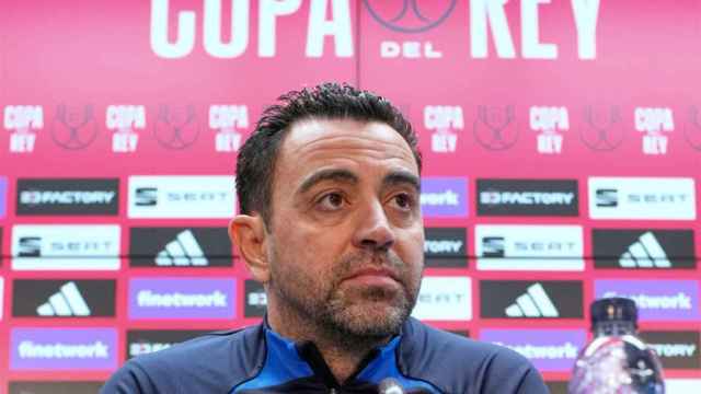 Xavi Hernández, durante la rueda de prensa previa al Barça-Madrid de Copa / REDES