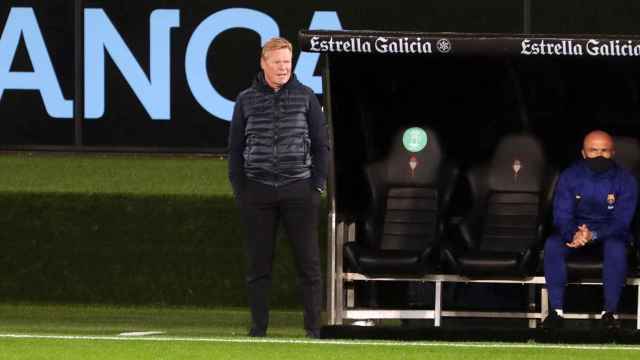 Ronald Koeman en la banda de Balaídos / FC Barcelona