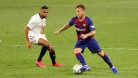 Arthur Melo jugando con el Barça contra el Sevilla / FC Barcelona