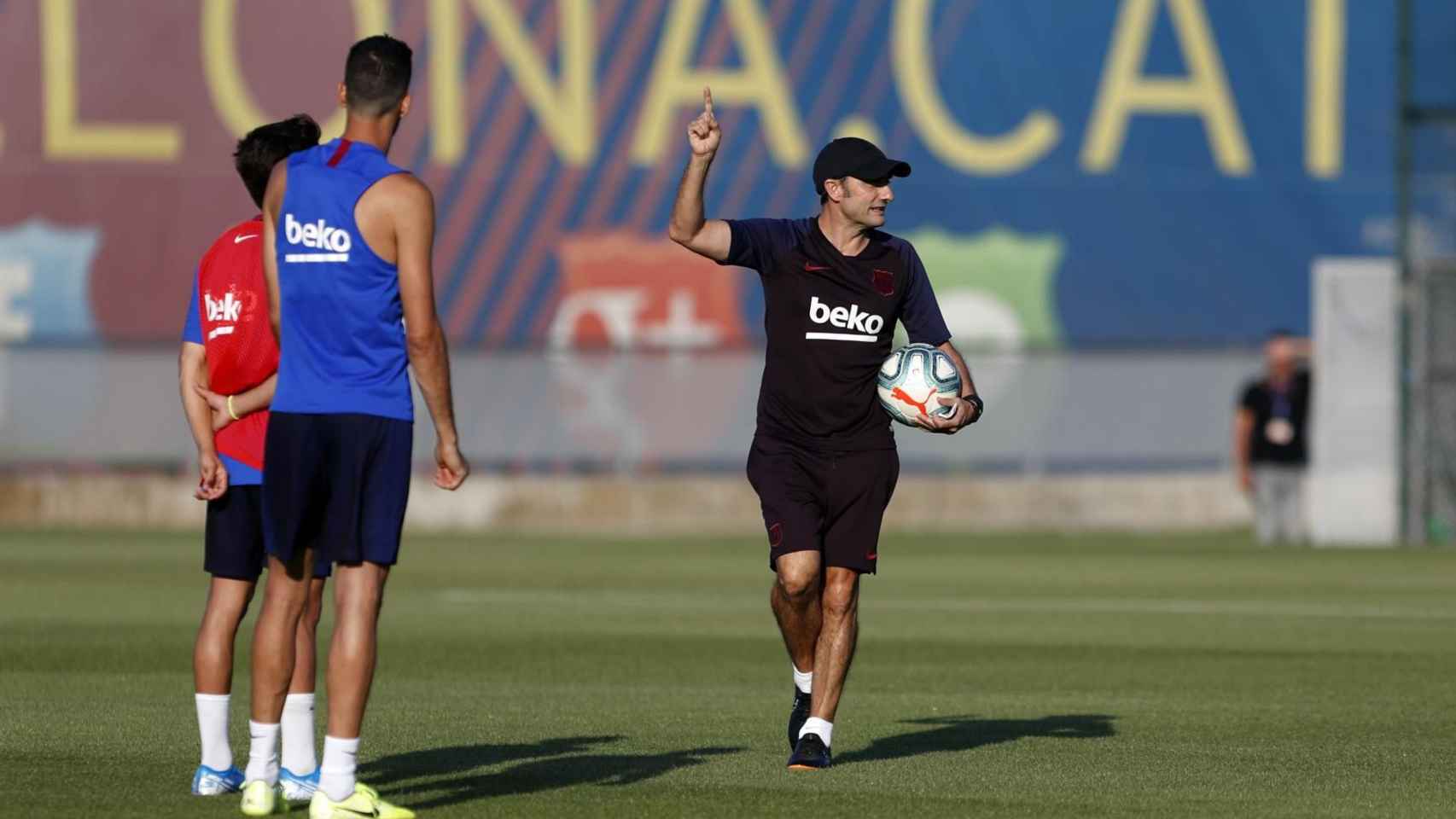 Valverde en un entrenamiento del Barça durante la pretemporada / FC Barcelona