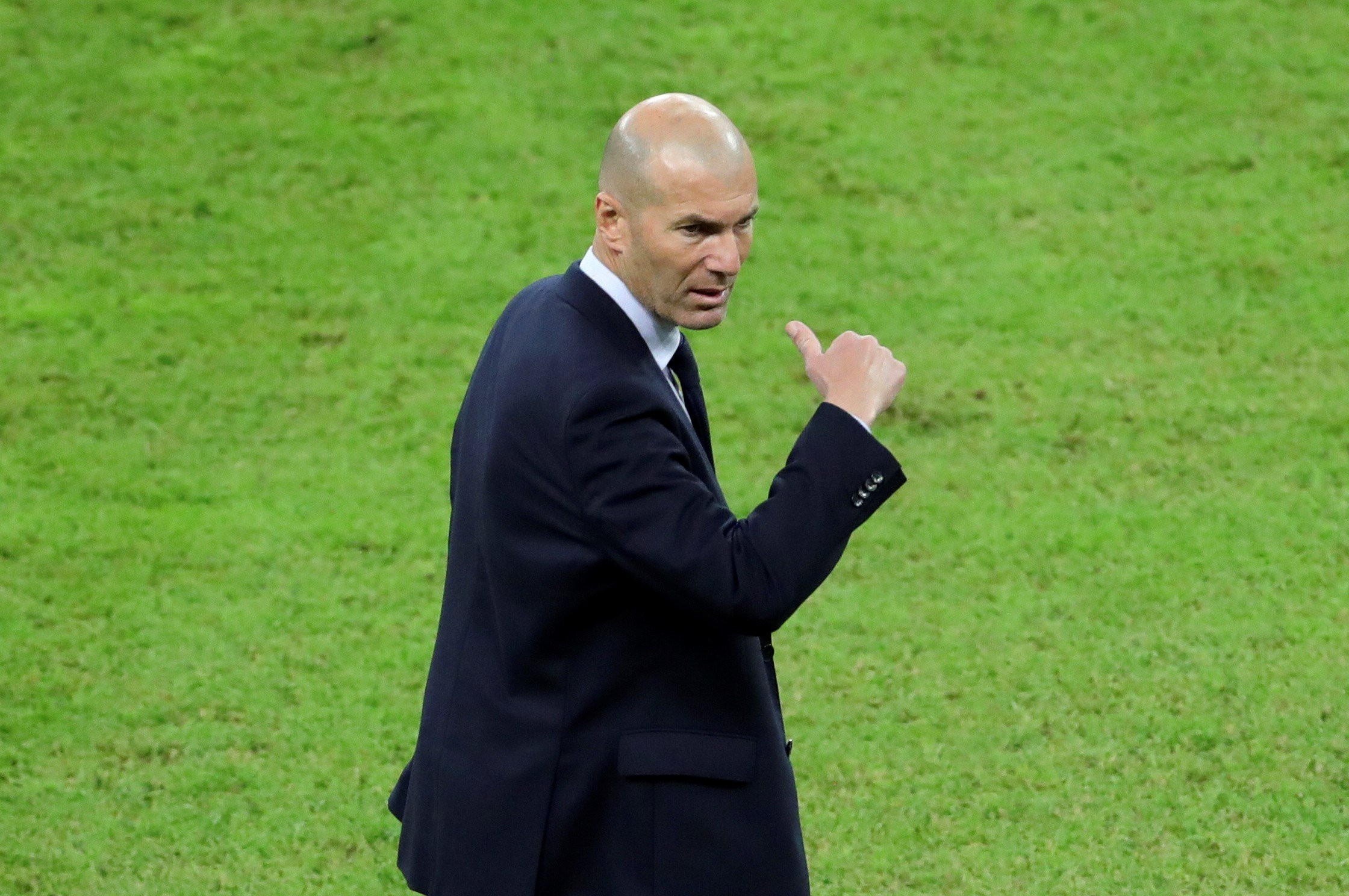 Zidane durante las semifinales de la Supercopa de España / EFE
