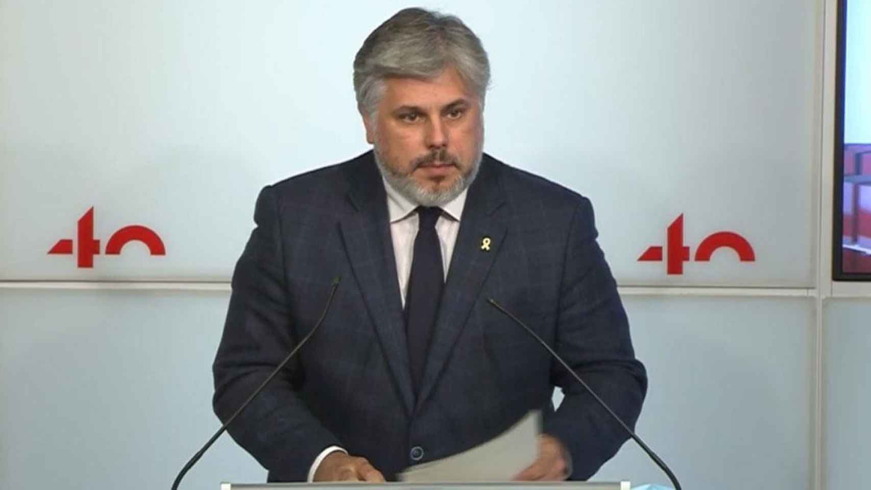 El portavoz de JxCat en el Parlament, Albert Batet, en rueda de prensa / EUROPA PRESS