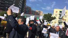 Trabajadores de VTC, protestando en un acto de ERC / @@NanRoig21 Seguir Seguir a @NanRoig21