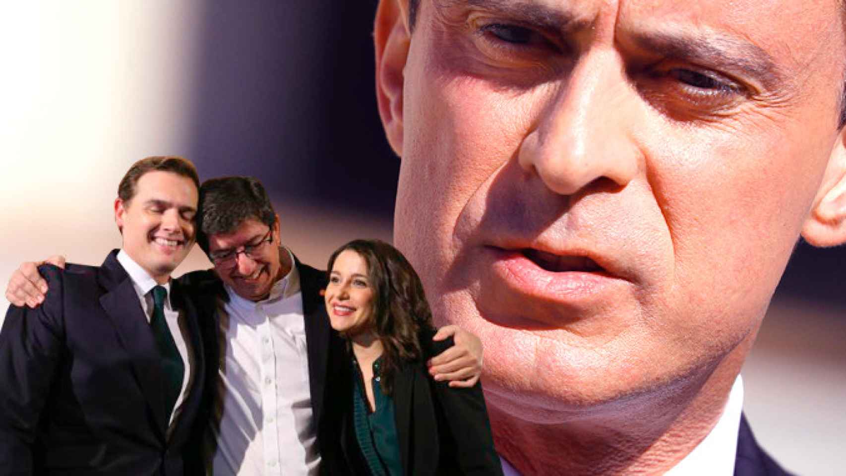 Manuel Valls tras Albert Rivera, Juan Marín e Inés Arrimadas / CG