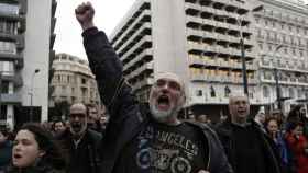 Manifestación contra la reforma laboral de Syriza en Grecia.