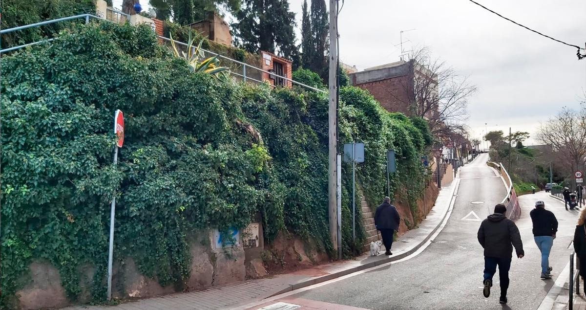 Panza de tierra que expropiará el Ayuntamiento de Barcelona, mutilando 600 metros de jardín de los vecinos / CG