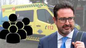 Una ambulancia de Castilla y León y David Madí, empresario independentista / CG