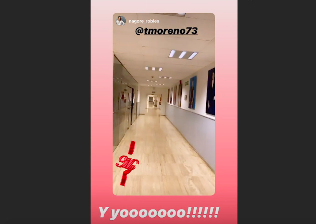 Nagore Robles manda un vídeo a Toñi Moreno desde los pasillos de Telecinco / INSTAGRAM