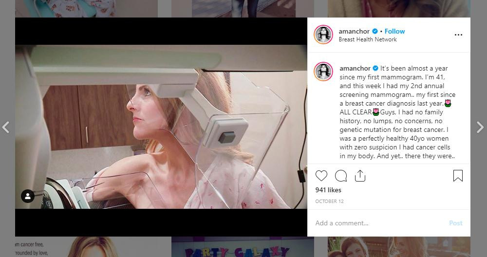 Ali Meyer comparte la historia sobre su cáncer de mama en Instagram