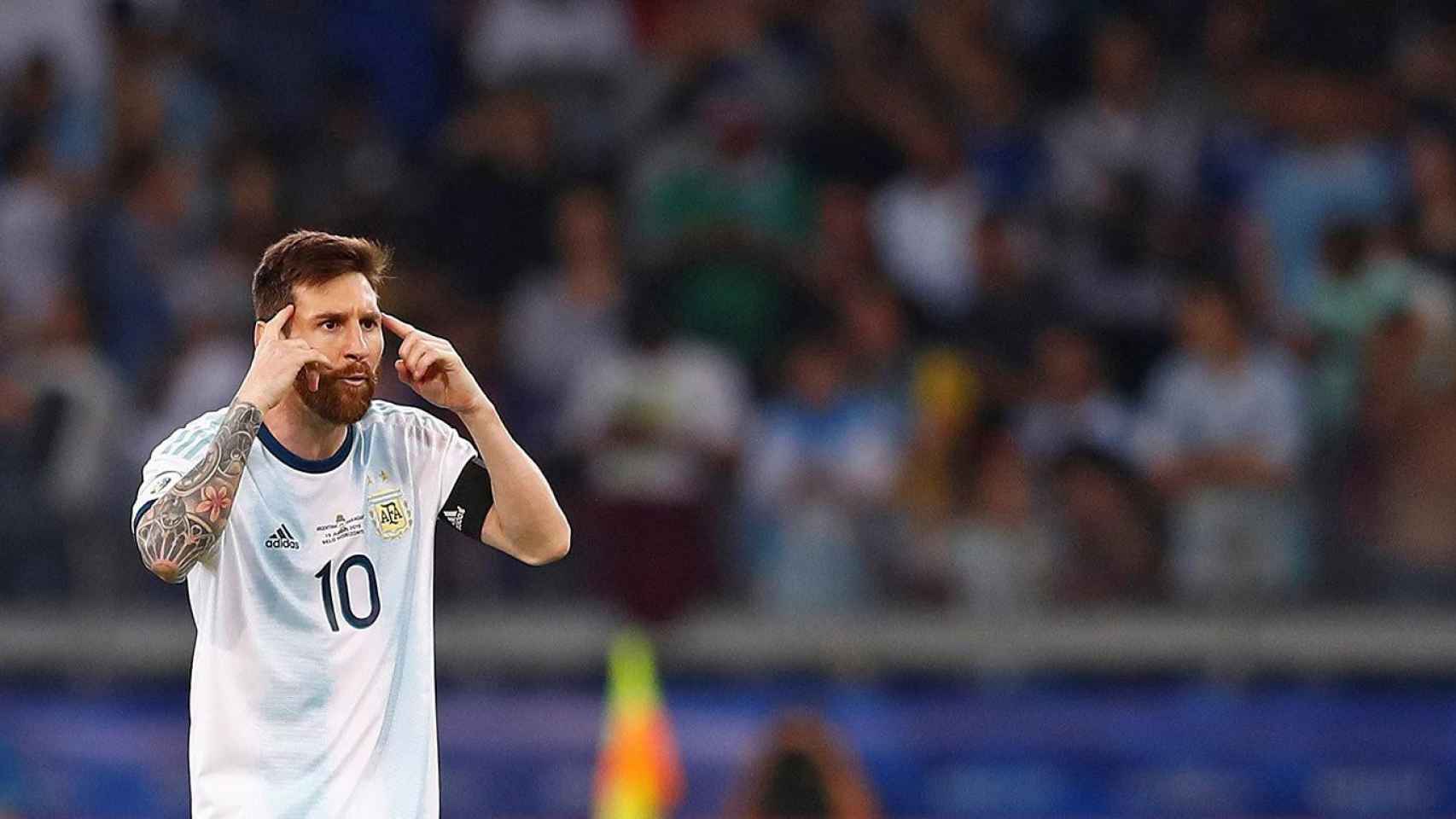 Leo Messi en un partido con Argentina / EFE