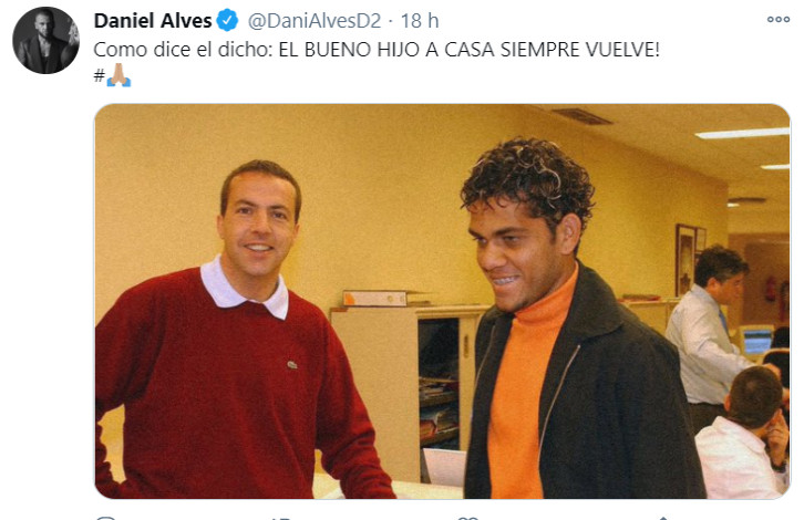 Publicación de Alves con Soria / Redes