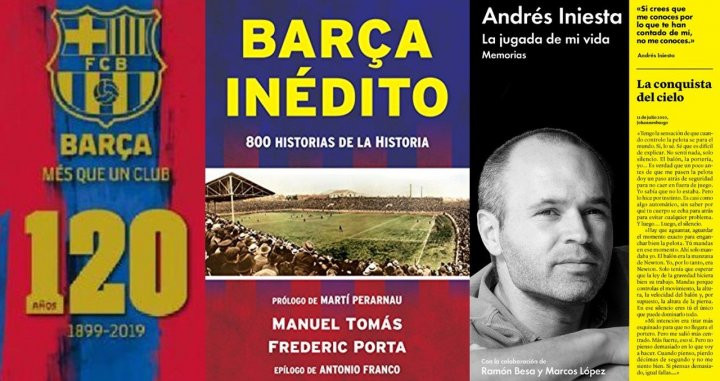 Portada de los libres 'Barça, más que un club', 'Barça Inédito' y 'La jugada de mi vida'