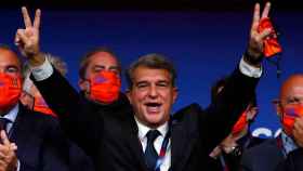 Joan Laporta, tras vencer en las elecciones a la presidencia del Barça | EFE