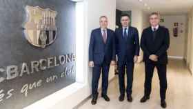 Una foto de Josep Maria Bartomeu, Jordi Mestre y el delegado especial del Estado, Pere Navarro / FCB