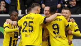 El Borussia Dortmund festeja un gol anotado en un partido de la Bundesliga / EFE
