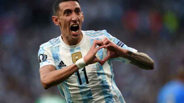 Ángel Di María, celebrando un gol marcado con Argentina / EFE