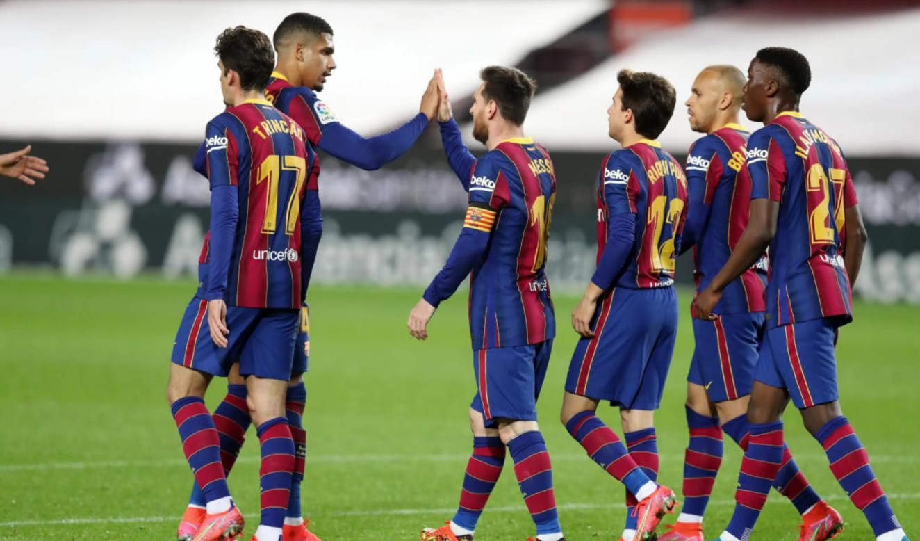 Los jugadores del Barça celebrando un gol contra el Huesca / FC Barcelona