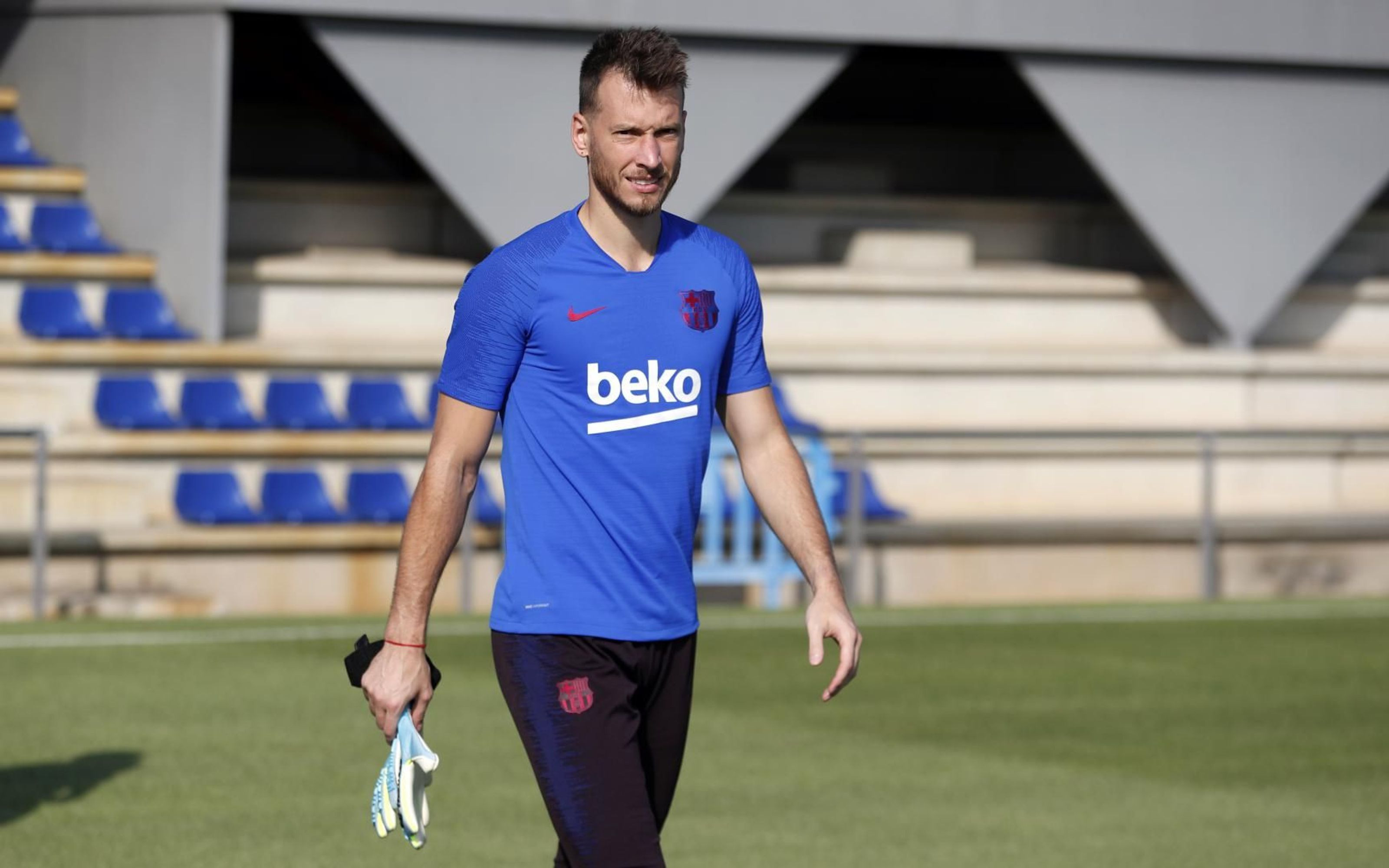 Neto Murara en un entrenamiento con el Barça / FC Barcelona