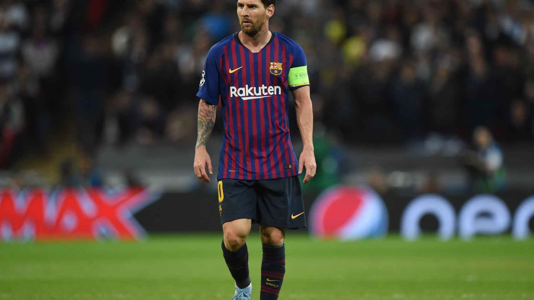 Messi durante el partido frente al Tottenham / EFE