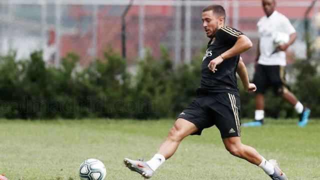 Una foto de Eden Hazard durante un entrenamiento del Real Madrid / RM