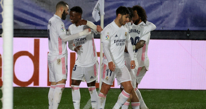Los jugadores del Real Madrid, celebrando un gol contra el Getafe | EFE