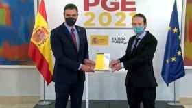 El presidente del Gobierno, Pedro Sánchez y el vicepresidente Pablo Iglesias, en la presentación de los presupuestos / EP