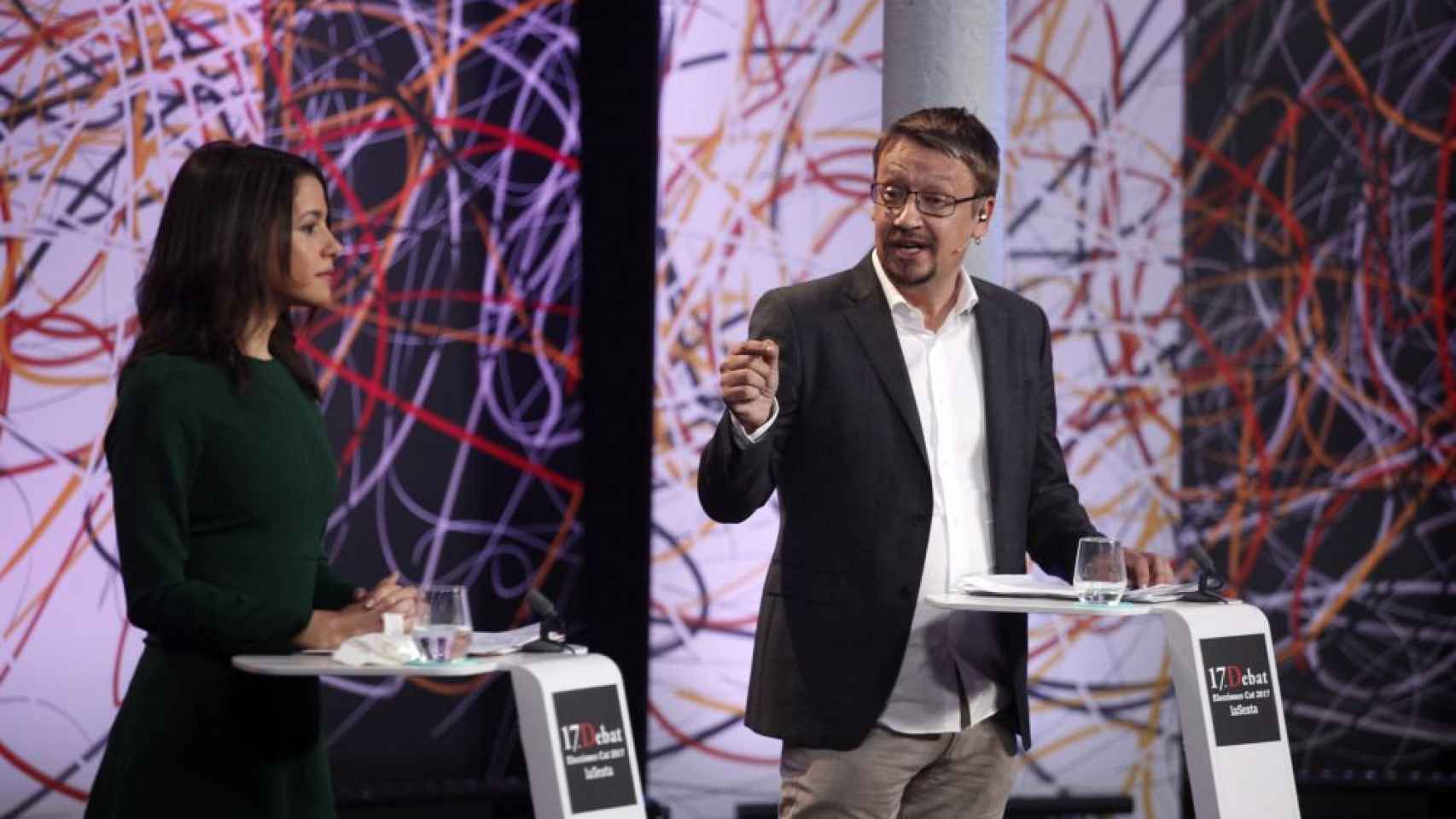 Una imagen del debate de anoche en La Sexta en el que Domènech atacó a Inés Arrimadas / LA SEXTA